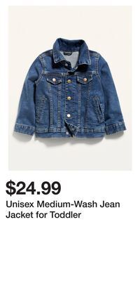 Old Navy Unisex medium-wash jean jacket for toddler offer