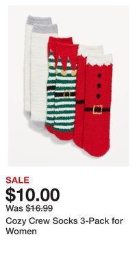 Old Navy Cozy crew socks 3-pack for women offer