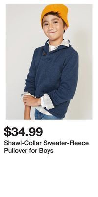 Old Navy Shawl-collar sweater-fleece pullover for boys offer