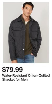 Old Navy Water-resistant onion-quilted shacket for men offer