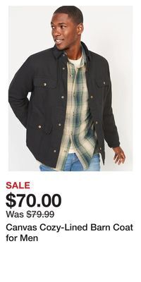 Old Navy Canvas cozy-lined barn coat for men offer