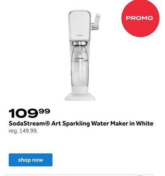Bed Bath & Beyond Sodastream® art sparkling water maker in white offer