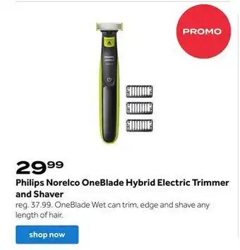 Bed Bath & Beyond Philips norelco oneblade hybrid electric trimmer and shaver offer