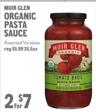New Seasons Market Muir glen organic pasta sauce offer