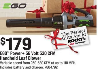 Ace Hardware Ego™ power+ 56 volt 530 cfm handheld leaf blower offer