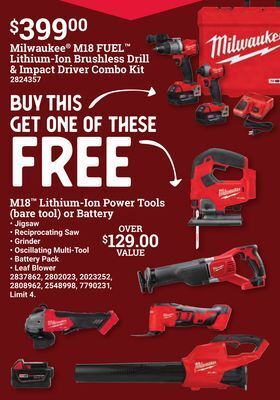 Ace Hardware Milwaukee® m18 fuel™ lithium-ion brushless drill & impact driver combo kit offer