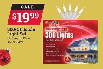 Ace Hardware 300/ct. icicle light set offer