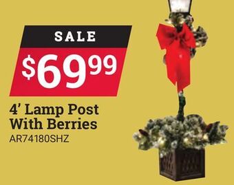 Ace Hardware 4' lamp post with berries offer