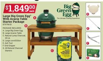 Ace Hardware Large big green egg® with acacia table starter package offer