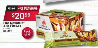 Ace Hardware Pine mountain® 3 hr. fire log offer