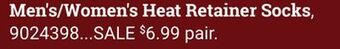 Ace Hardware Men's/women's heat retainer socks offer