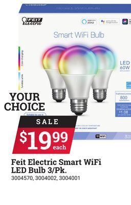Ace Hardware Feit electric smart wifi led bulb 3/pk. offer