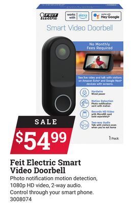 Ace Hardware Feit electric smart video doorbell offer