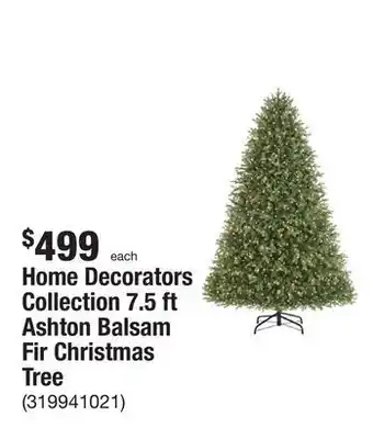 The Home Depot Home decorators collection 7.5 ft ashton balsam fir christmas tree offer