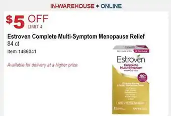 Costco Estroven complete multi-sympton menopause relief offer