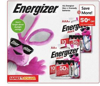 Family Dollar All energizer max or eveready batteries offer
