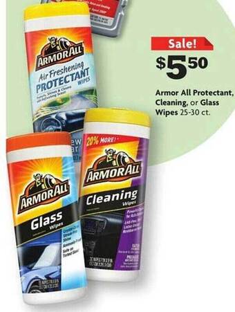 Family Dollar Armor all protectant cleaning or glass wipes offer
