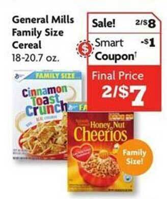Family Dollar General mills family size cereal offer