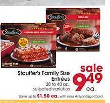 Giant Eagle Stouffer's family size entrées offer