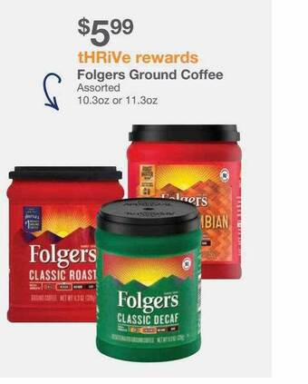 Kinney Drugs Folgers ground coffee offer