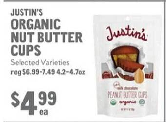 New Seasons Market Justin's organic nut butter cups offer