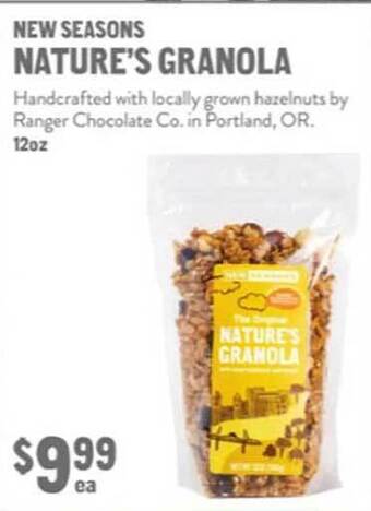 New Seasons Market New seasons nature's granola offer