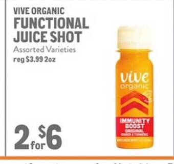 New Seasons Market Vive organic functional juice shot offer