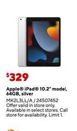 Staples Apple ipad 10.2 offer