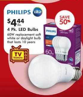Valu Home Centers Philips 4 pk. led bulbs offer