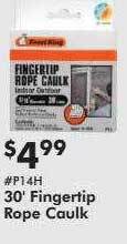 Valu Home Centers 30' fingertip rope caulk offer