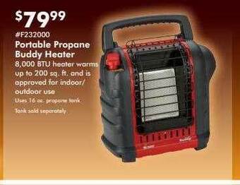 Portable propane buddy heater