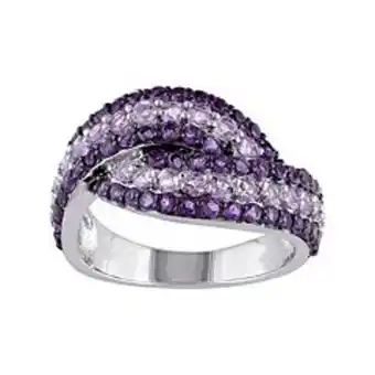 Kohl's Stella grace rose de france & african amethyst sterling silver bypass ring offer
