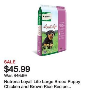 Tractor Supply Company Nutrena loyall life large breed puppy chicken and brown rice recipe dry dog food offer