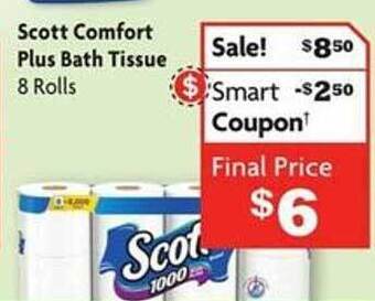 Family Dollar Scott comfort plus bath tissue offer