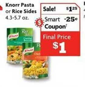 Family Dollar Knorr pasta or rice sides offer