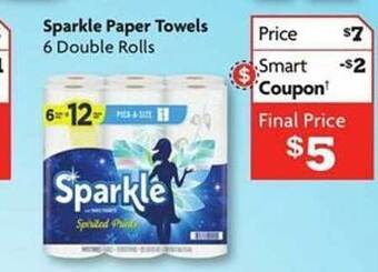 Family Dollar Sparkle paper towels 6 double rolls offer