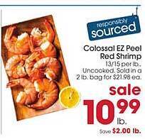 Giant Eagle Colossal ez peel red shrimp offer
