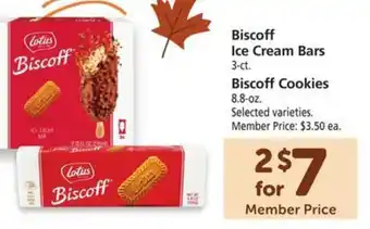 Safeway Biscoff Ice Cream Bars 3-ct. Biscoff Cookies 8.8-oz. offer