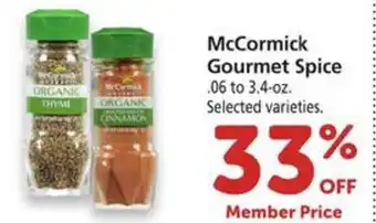 Safeway McCormick Gourmet Spice .06 to 3.4-oz. offer