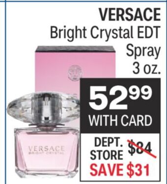 CVS Versace bright crystal edt spray 3 oz. offer