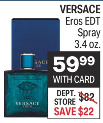 CVS Versace eros edt spray 3.4 oz. offer