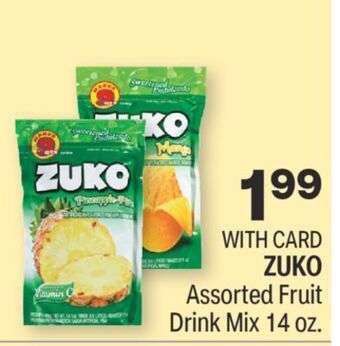 Zuko assorted fruit drink mix 14 oz.