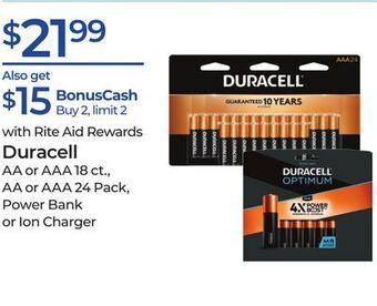Rite Aid Duracell offer