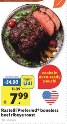 Lidl Rastelli preferred® boneless beef ribeye roast offer
