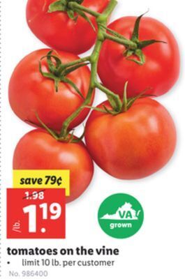 Lidl Tomatoes on the vine offer