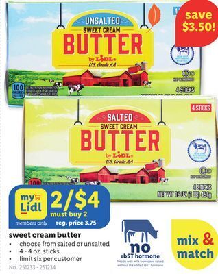 Lidl Sweet cream butter offer