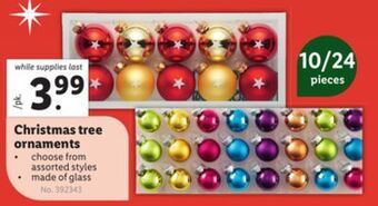 Lidl Christmas tree ornaments offer