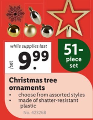 Lidl Christmas tree ornaments offer
