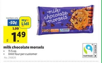 Lidl Milk chocolate morsels offer