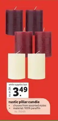 Lidl Rustic pillar candle offer